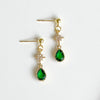 Emerald Green and Star Drop Earrings