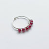 Garnet Beads Ring - Red Gemstone Adjustable Ring - January Birthstone