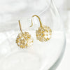 Gold Hydrangea Flower Drop Earrings