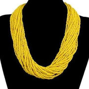 Beaded Maasai Handmade strand yellow  Necklace