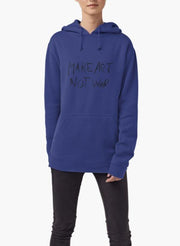 Maak Art Not War HOODIE BLAUW