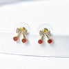 Mini Red Cherry Stud Earrings