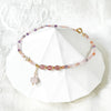 Natural Rose Quartz and Amethyst Beaded Ankle Bracelet