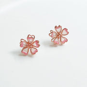 Sakura Flower Earrings - Pink Cherry Blossom Stud Earrings