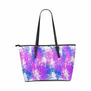 Shoulder Bag - Pink & Blue Cotton Candy Style Leather Tote Bag