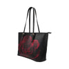 Tote Bag - Black & Red Stem Rose Print - Double Handle Large Bag -