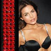 L-straps Swarovski Crystal Bra Straps - red on black