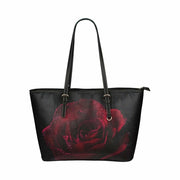 Tote Bag - Black & Red Stem Rose Print - Double Handle Large Bag -