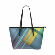 Draagtas - blauw abstract patroon - grote tas met dubbel handvat - B3554479