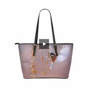 Tote Bag - Purple Hummingbird Print - Double Handle Large Bag -